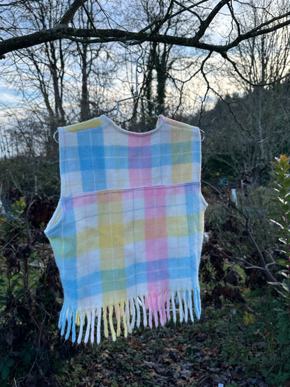 Upcycled Blanket Fringe Vest