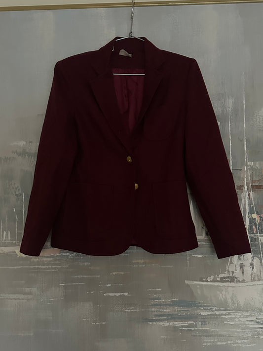 70s Burgundy Wool Jacket