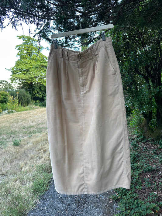 90s Tan Corduroy Skirt