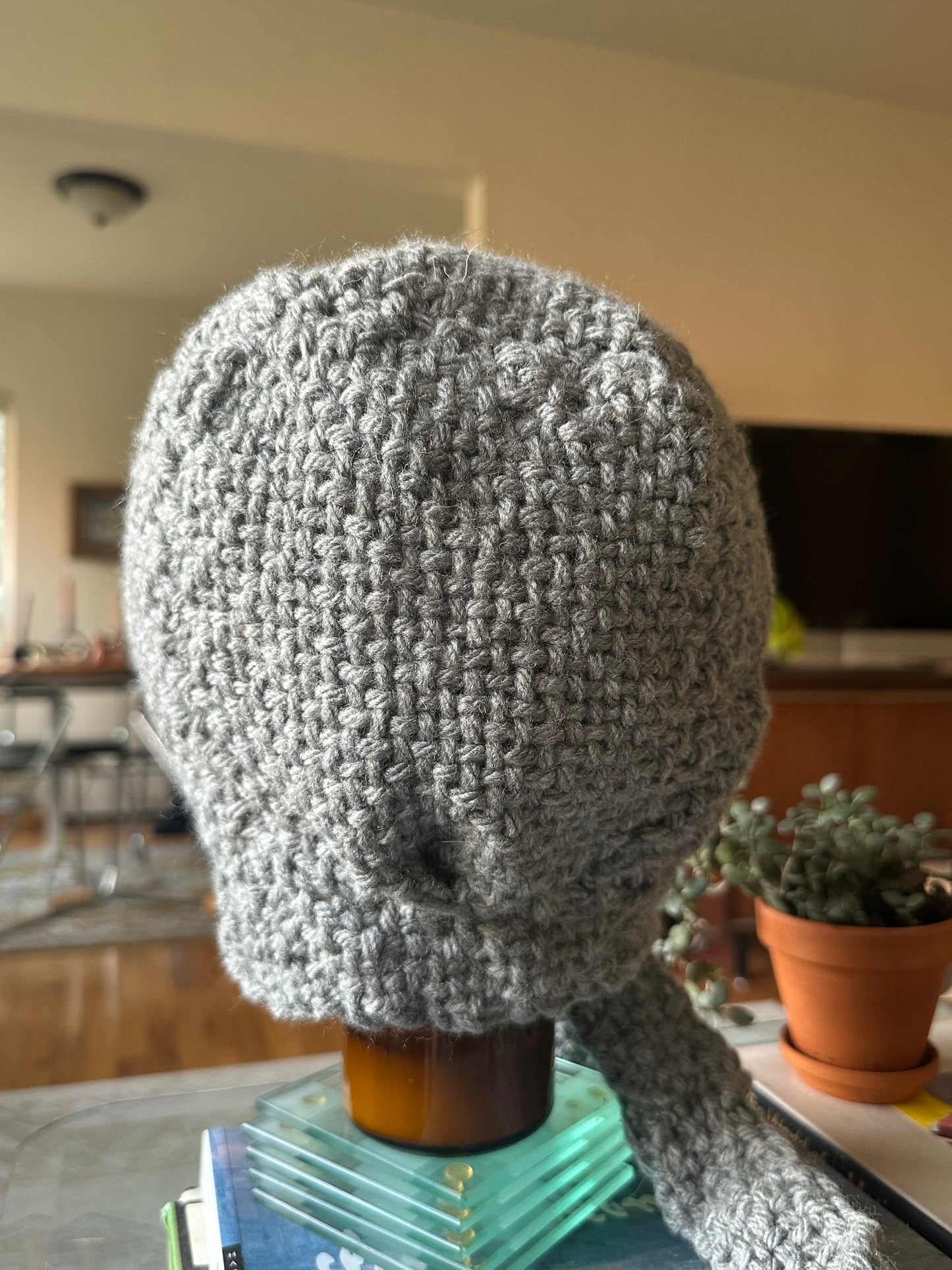 Hand Woven Bonnet/Balaclava- grey 2