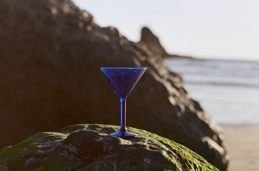 Post Modern Cobalt Blue Martini Glasses