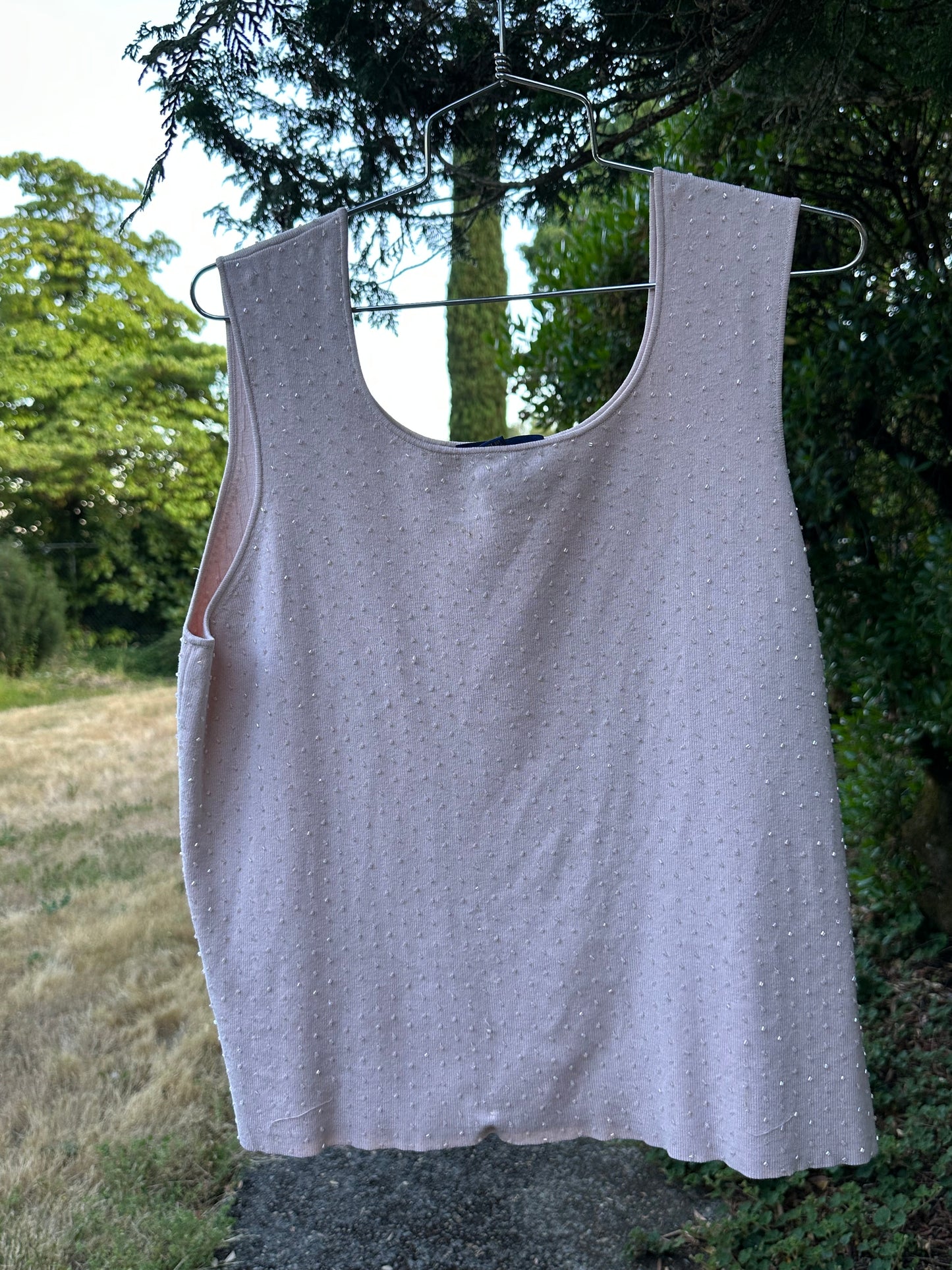 90s Pink Beaded Shirt