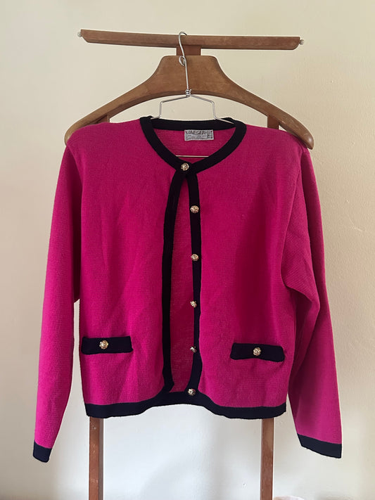 80s Pink Wool Cardigan
