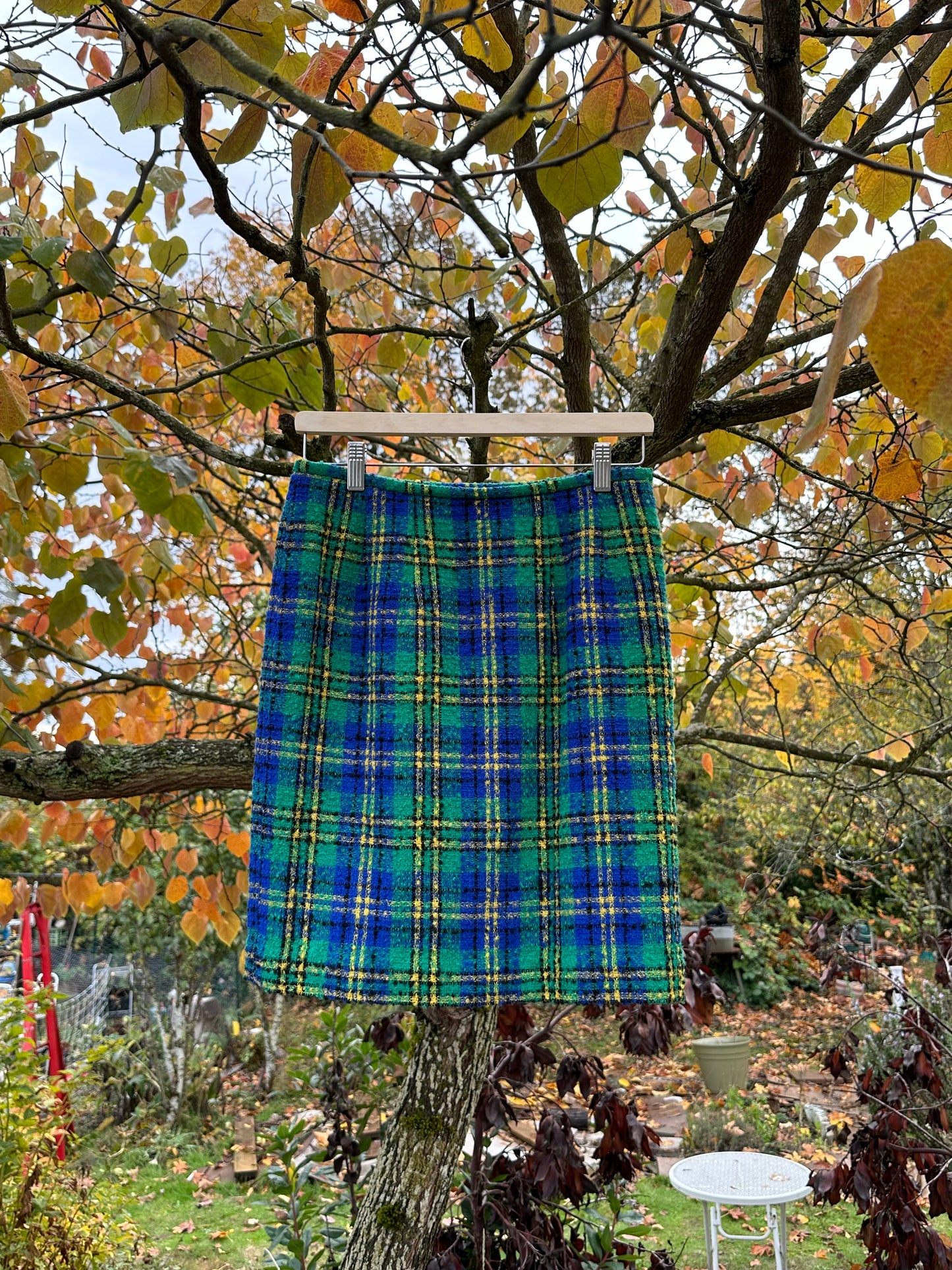 90s Blue Plaid Skirt