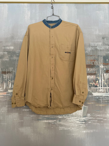 90s yellow and denim shirt