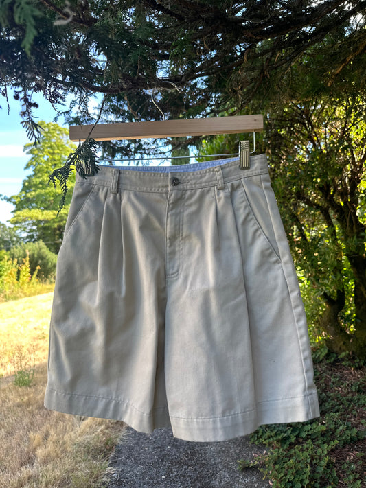 90s Tan Pleated Shorts