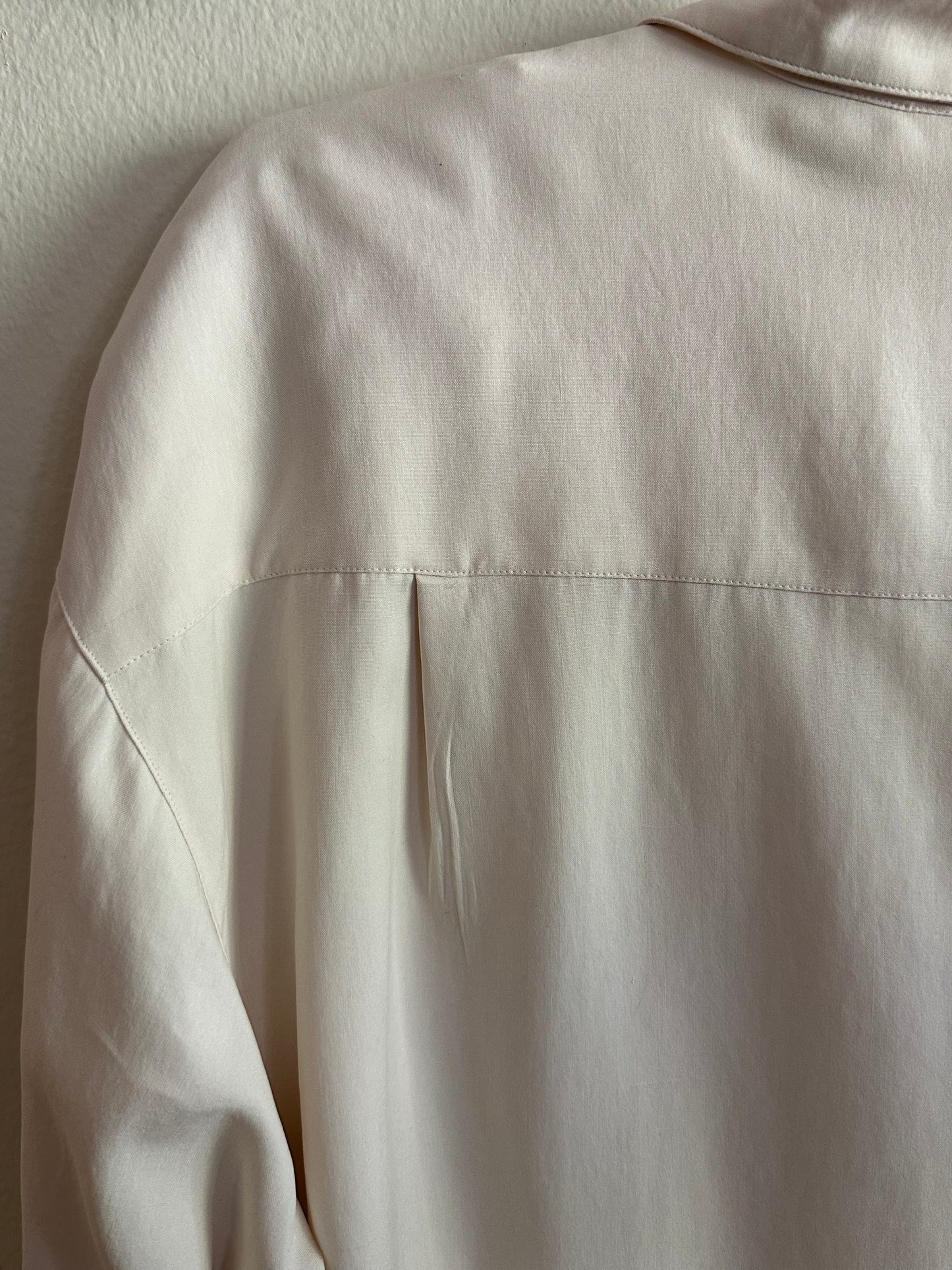 90s White Silk Button Down Shirt