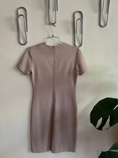 60s Tan Wool Mod Dress