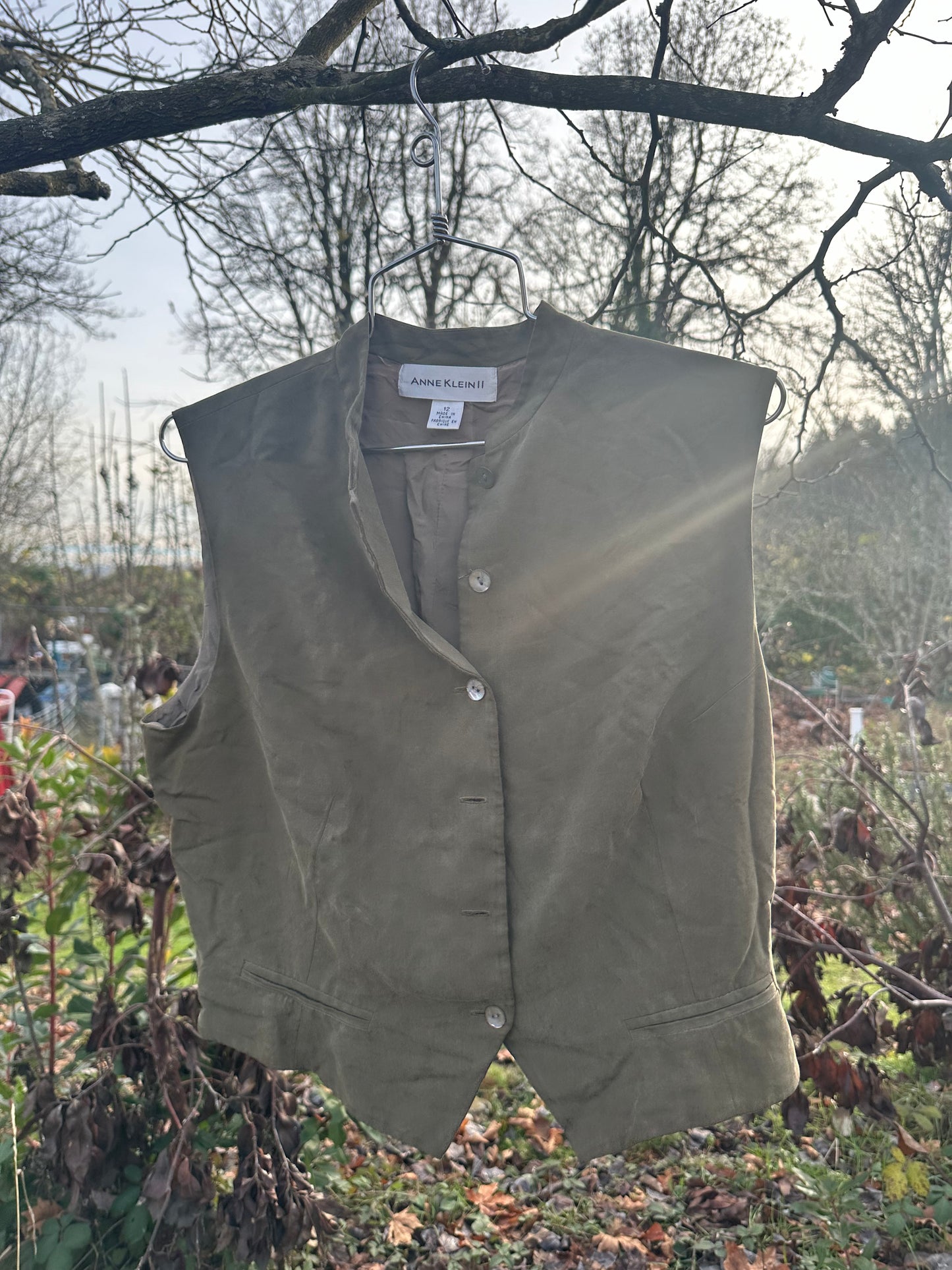 90s Green Silk Vest