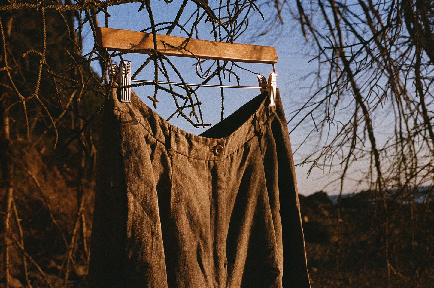 90s Grey Linen Pleated Trousers