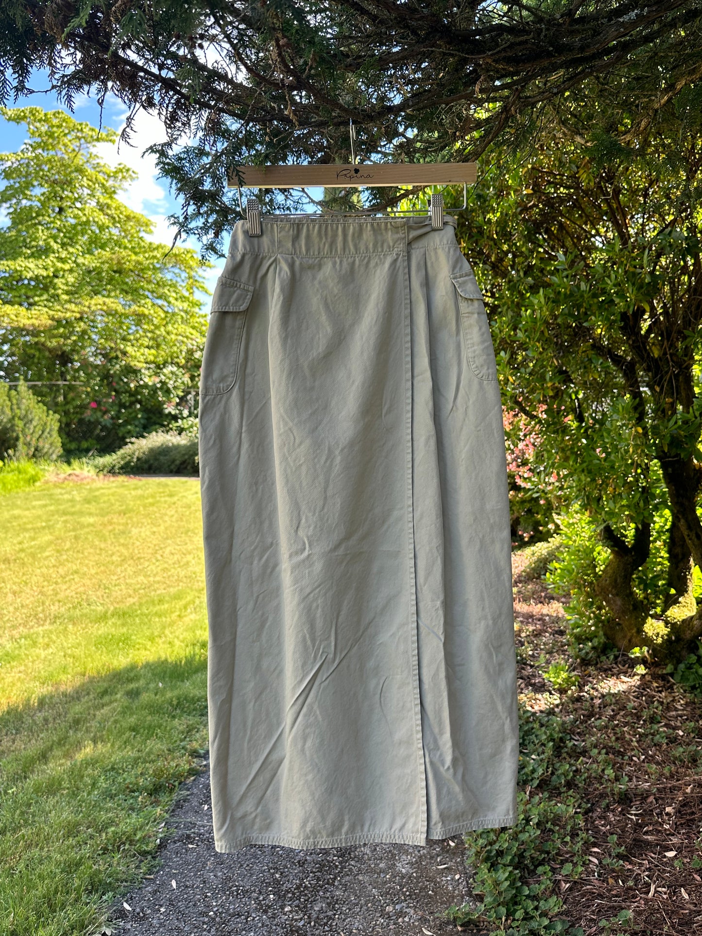 90s Tan Banana Republic Wrap Skirt