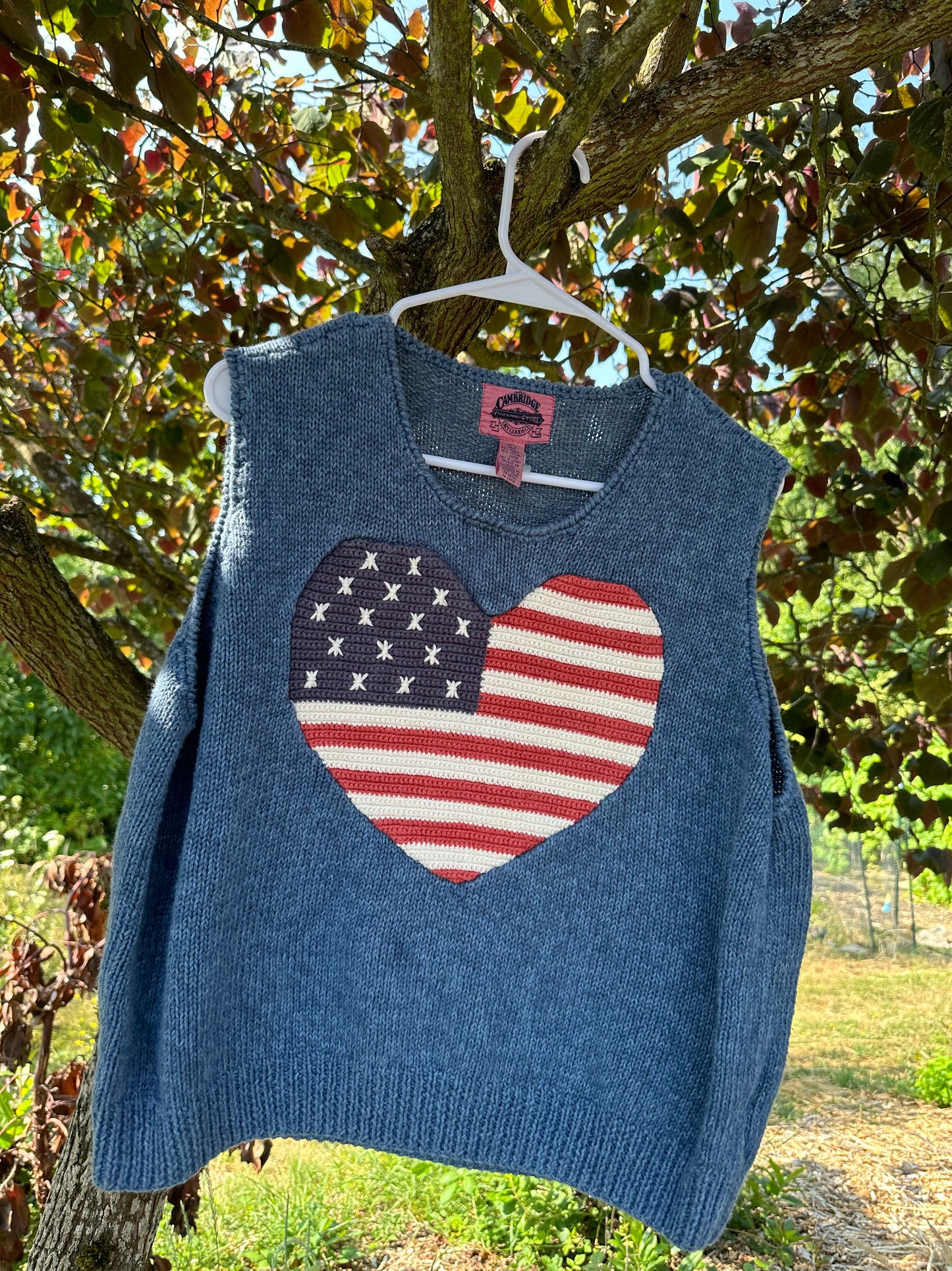 90s Blue Patriotic Vest