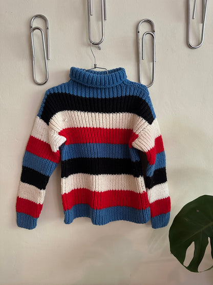 Chunky Striped Handmade Turtleneck