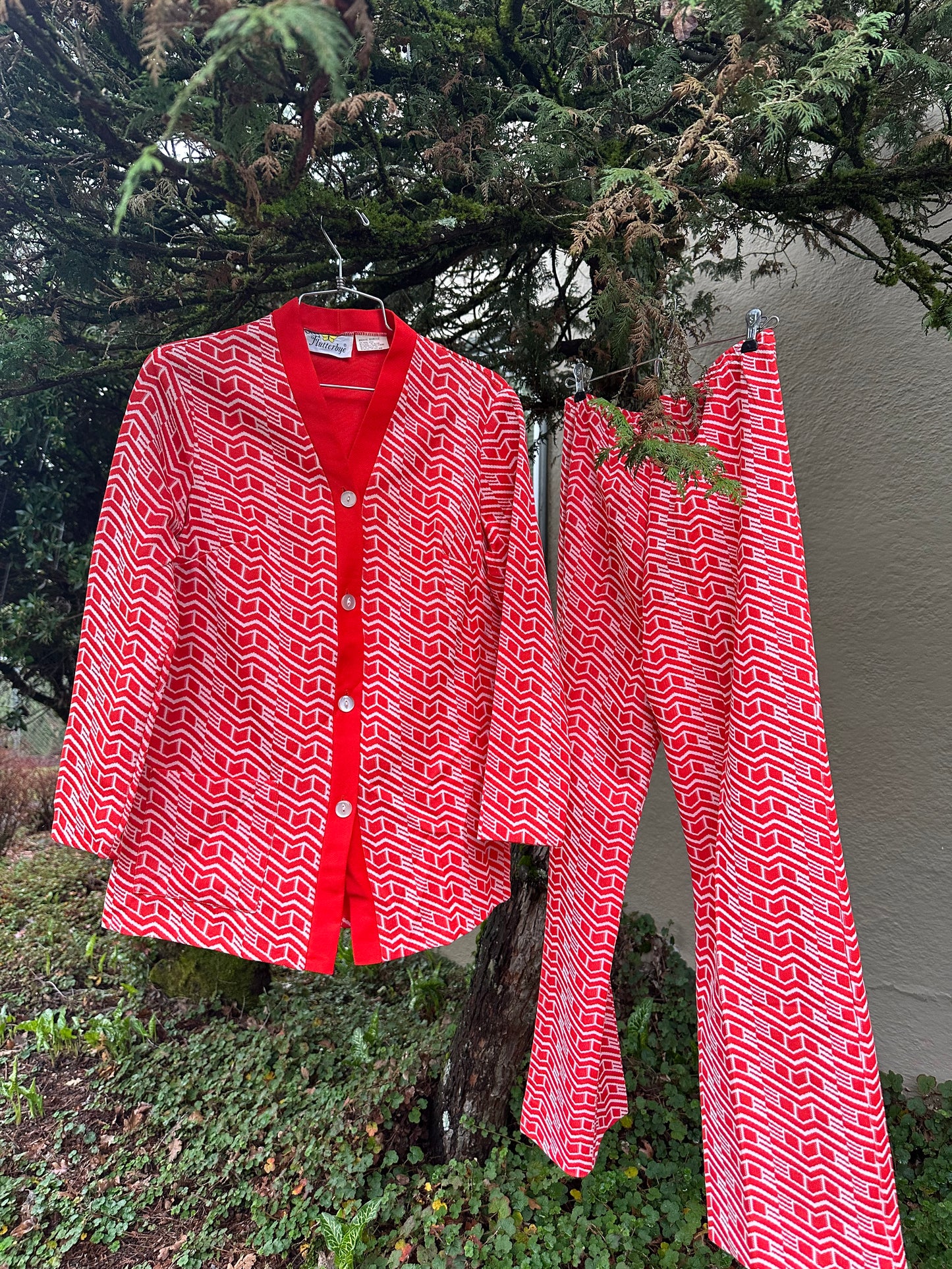 70s Red Pantsuit Set