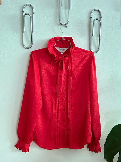 70s/80s Red Billowy Blouse