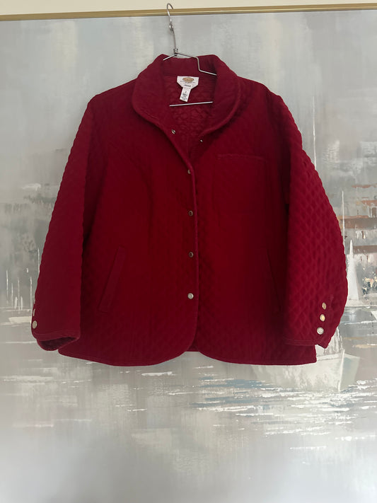 Red Quilted and Corduroy Jacket - Talbots