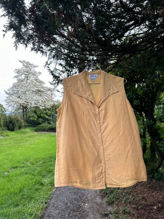 90s Yellow Silk Tank Top