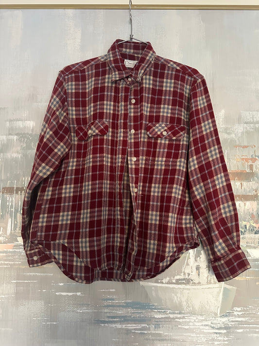 90s Burgundy and Blue Flannel