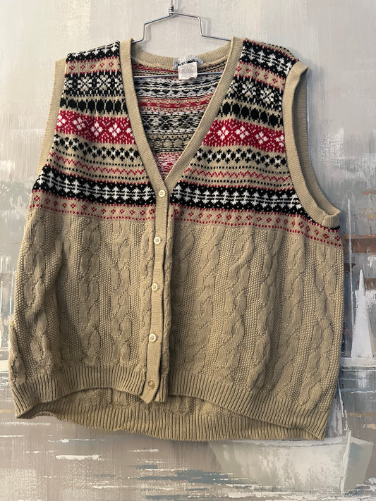 90s tan sweater vest