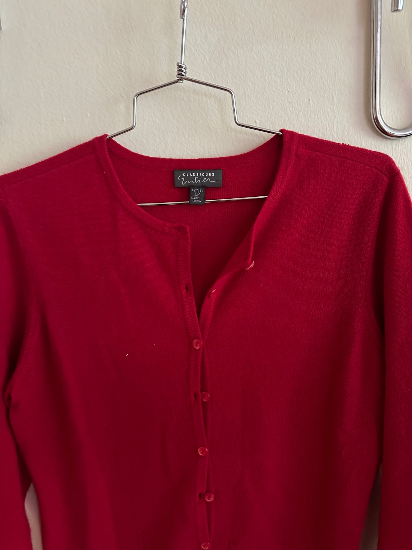 90s Red Cashmere Cardigan