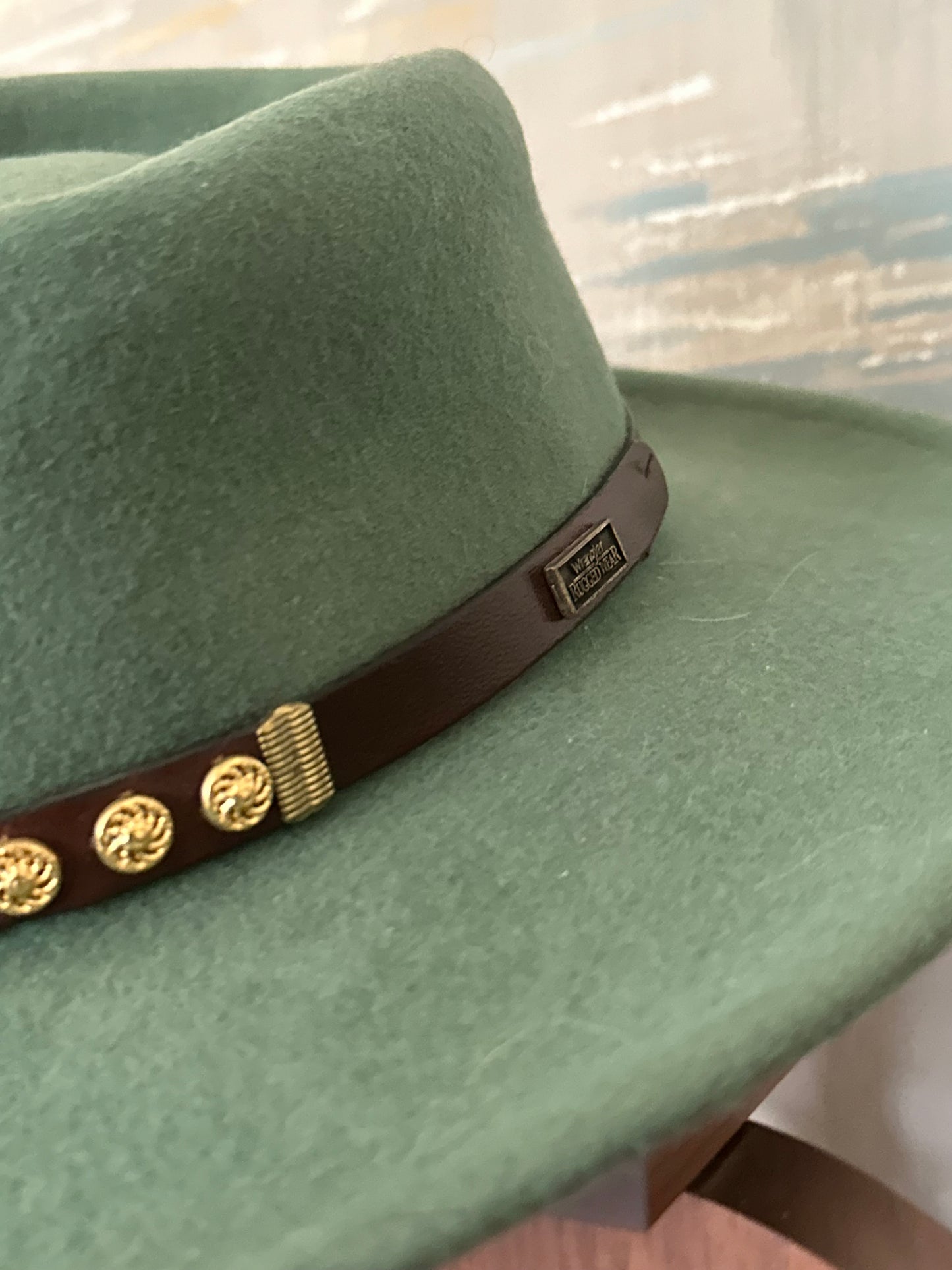 Vintage Green Wrangler Rugged Wear Wool Hat