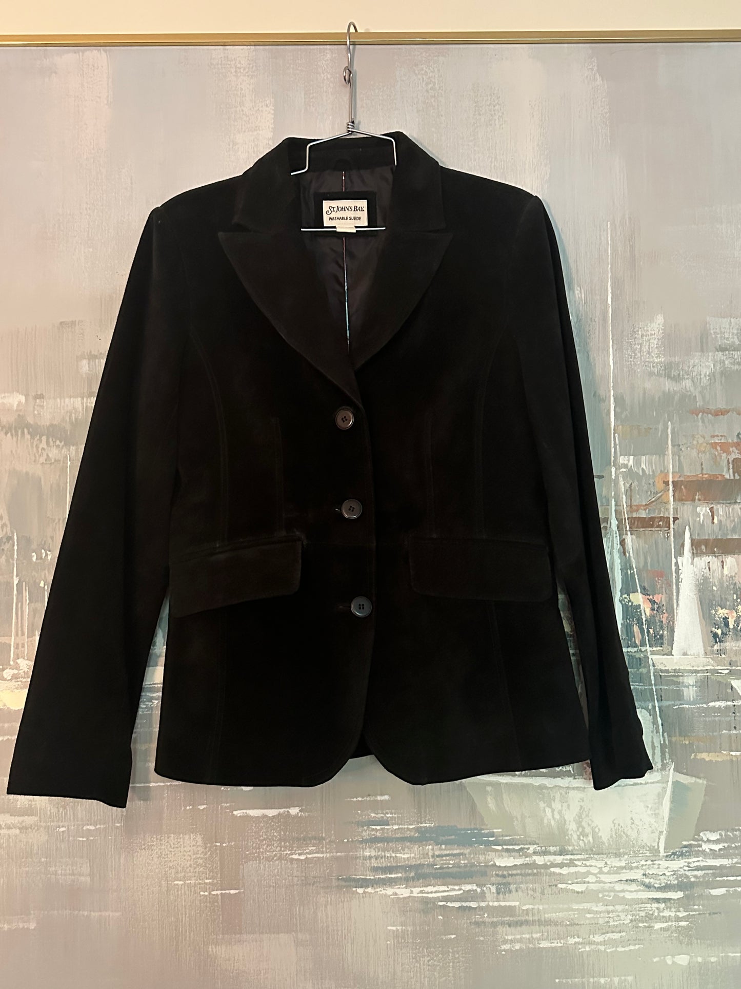 90s Black Suede Jacket - Saint Johns Bay