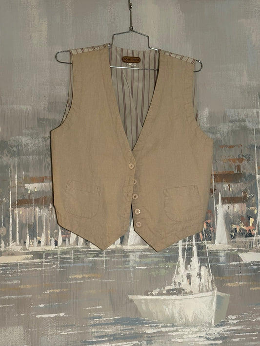 90s Tan Cotton Vest