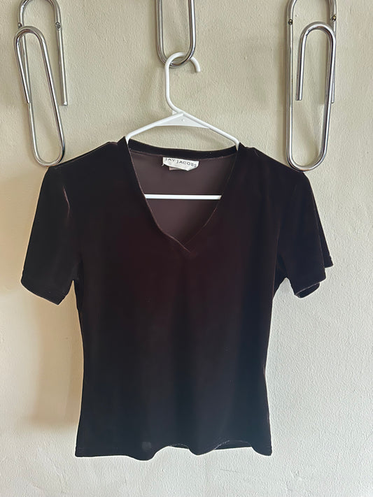 90s Brown Velvet T-Shirt