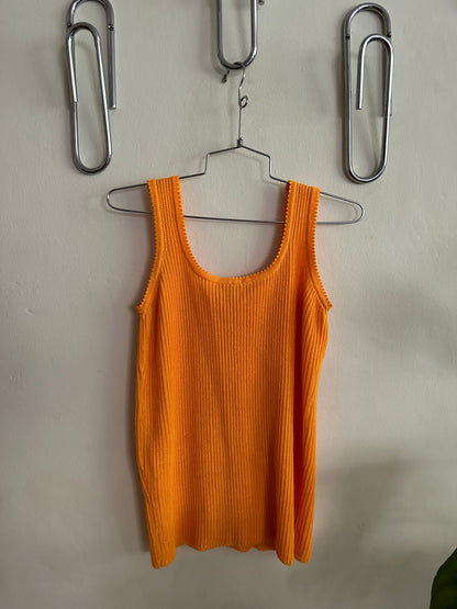 70s Yellow Ribbed Tank Top