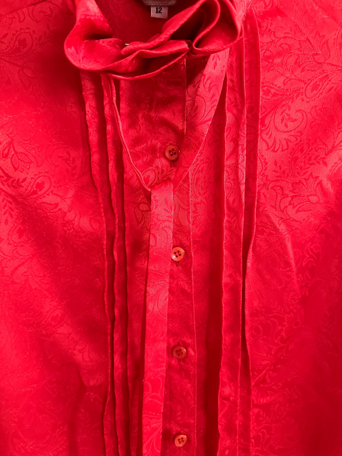 70s/80s Red Billowy Blouse