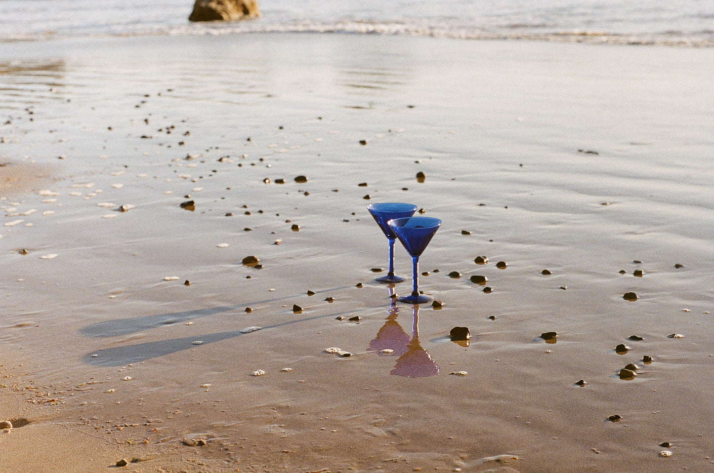 Post Modern Cobalt Blue Martini Glasses