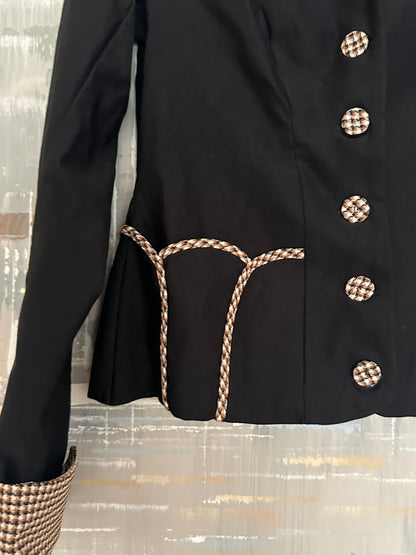 90s Black Scallop Pocket Jacket - Miss Candyfloss