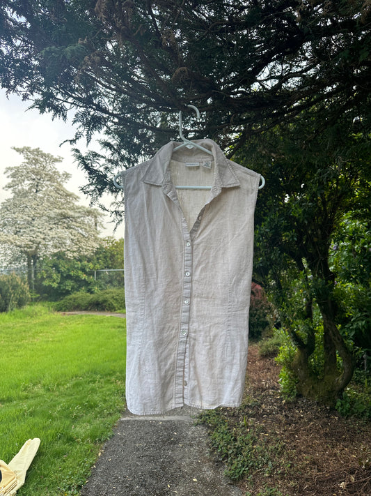 90s Tan Linen Tank Top