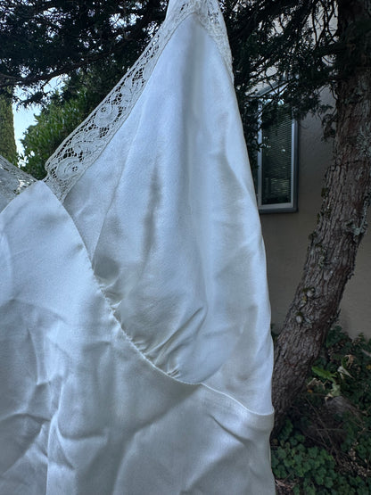90s White Silk Slip Shirt