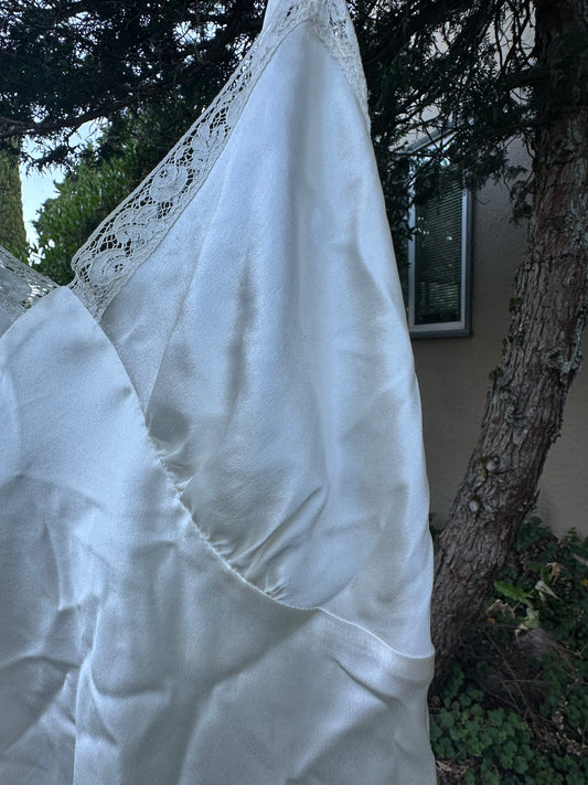 90s White Silk Slip Shirt