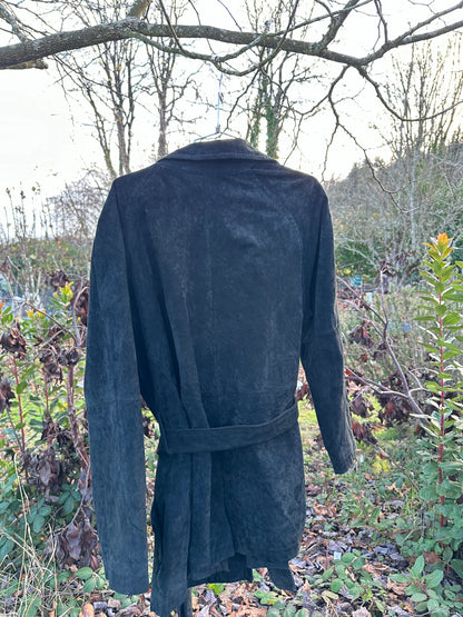 Y2K Black Suede Tie Jacket