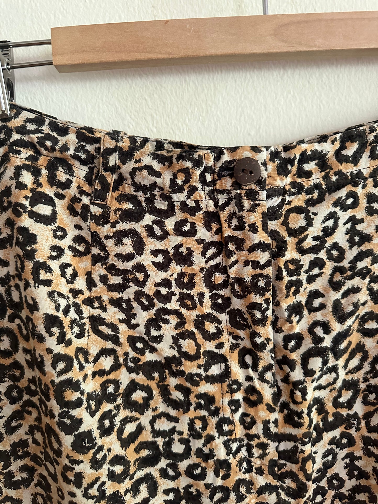 90s Leopard print Silk Skirt