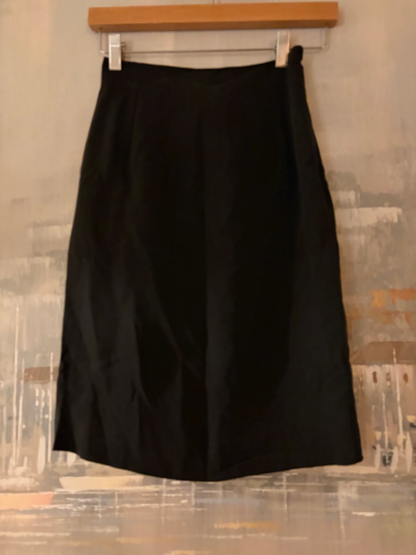 90s Black Silk Skirt - Jones New York