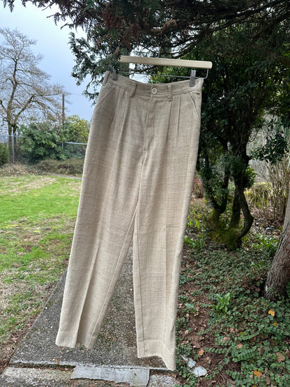 80s/90s Cream Raw Silk Pants