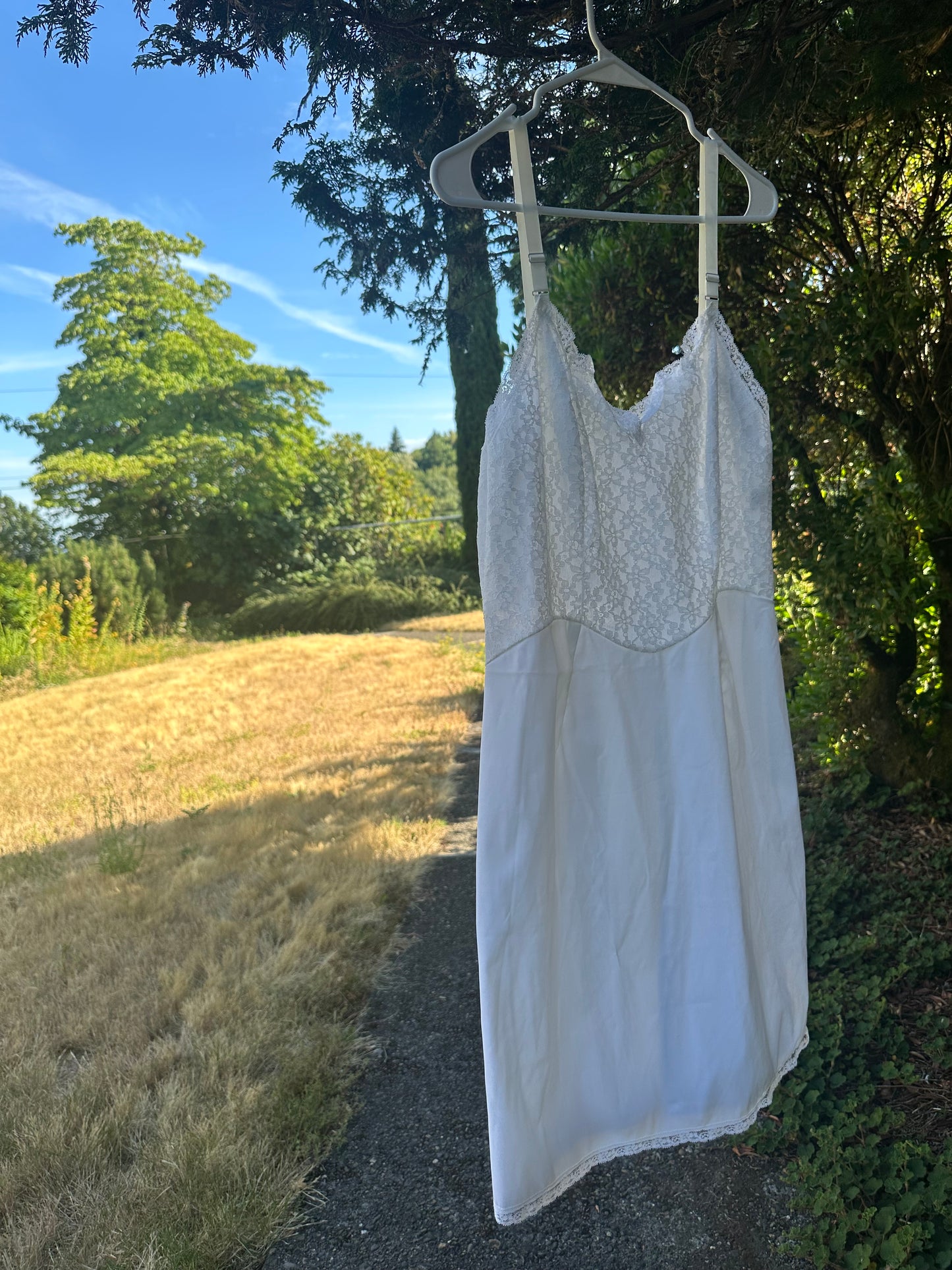 Vintage white lace slip