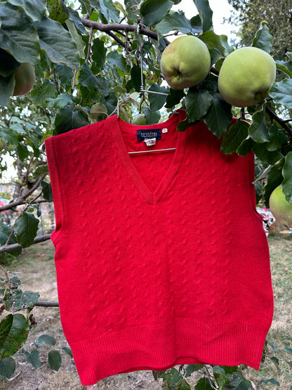 90s Red Wool Sweater Vest