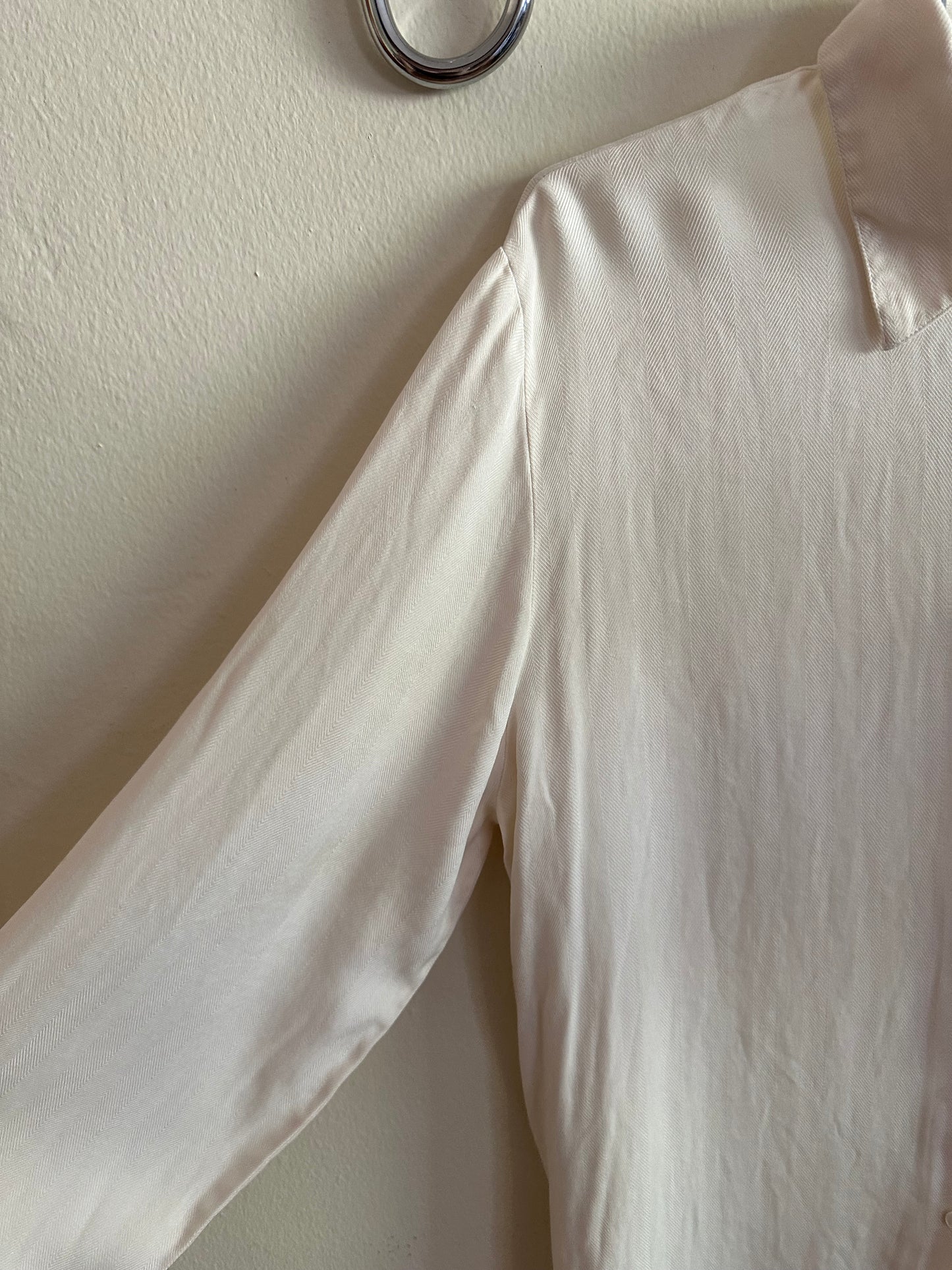 90s White Silk Button Down Pendleton