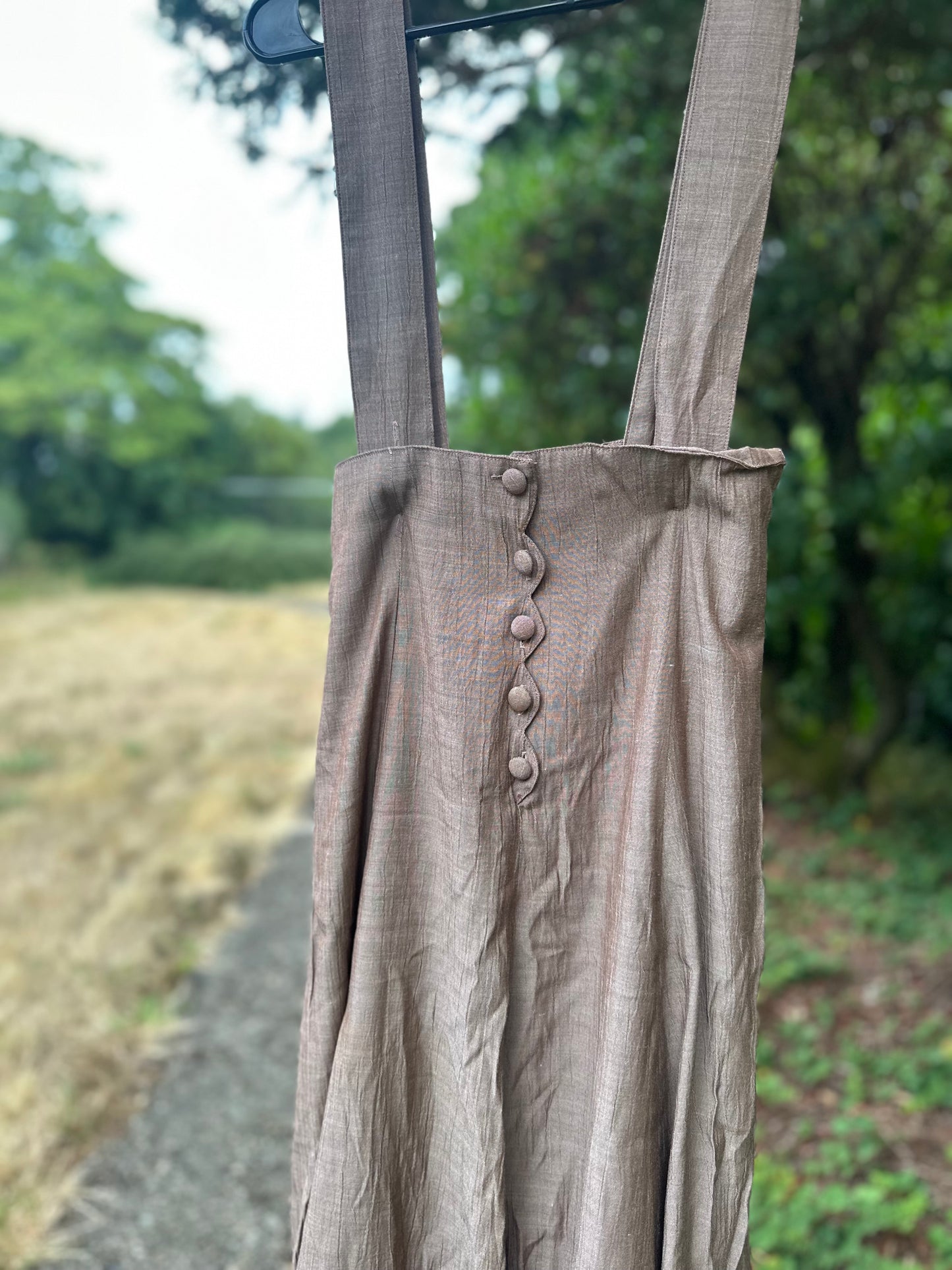 80s/90s High Waisted Skirt With suspenders