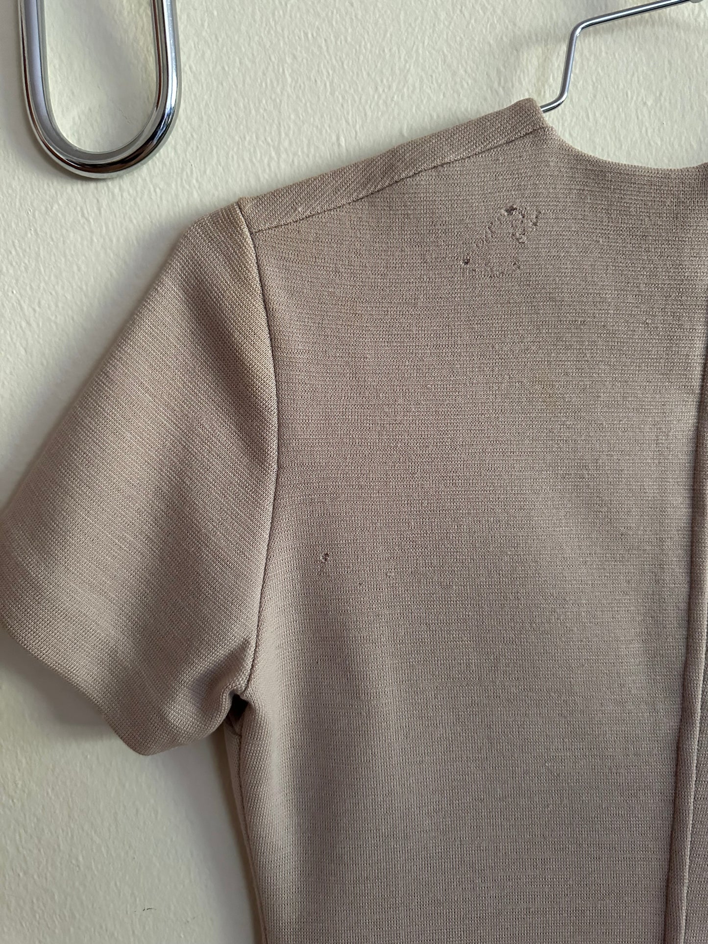 60s Tan Wool Mod Dress