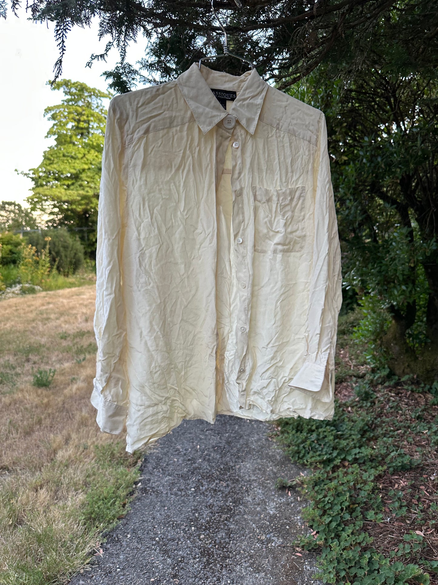 90s White Silk Shirt