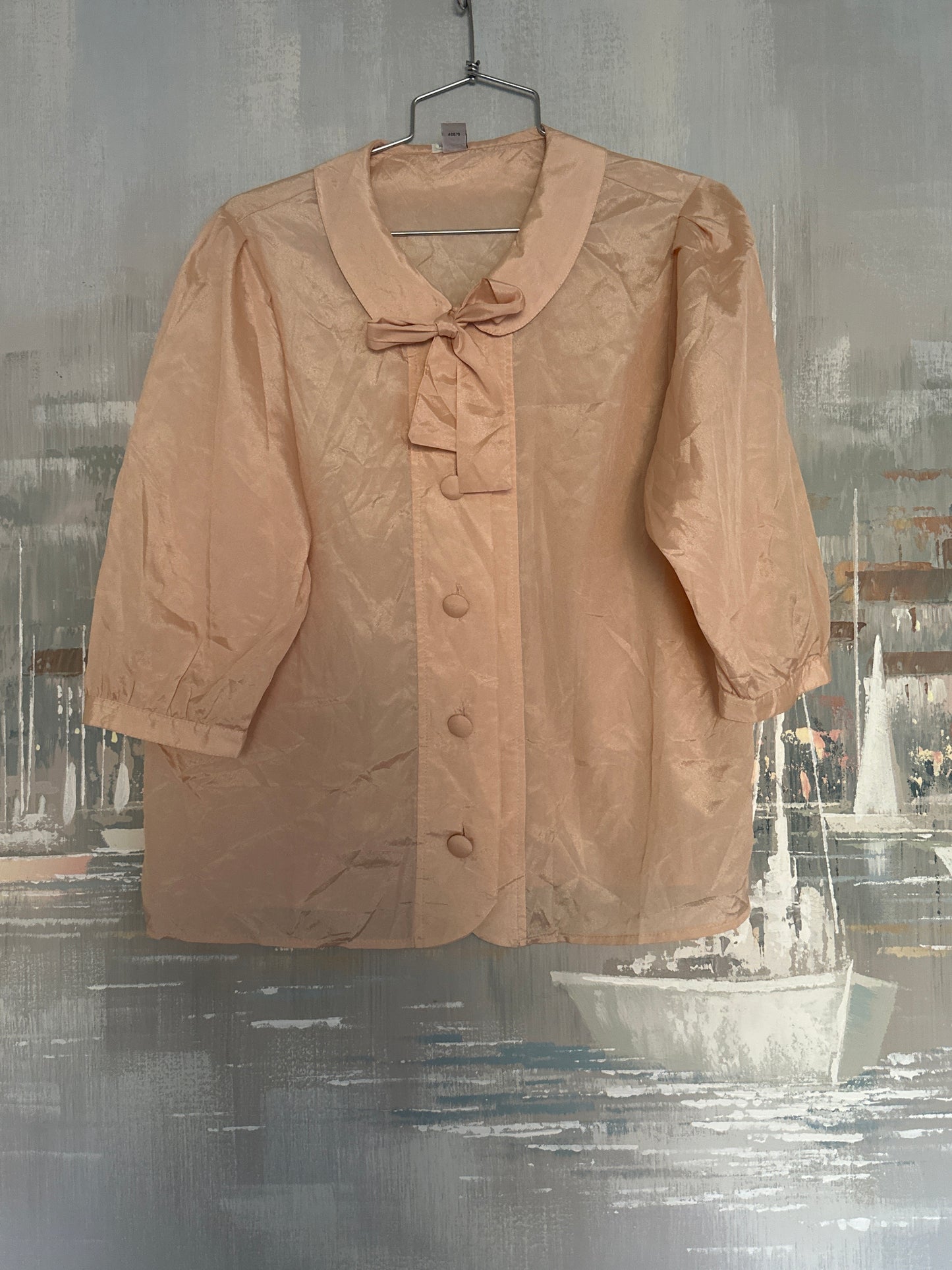 70s Paris Peach Peter Pan collar shirt