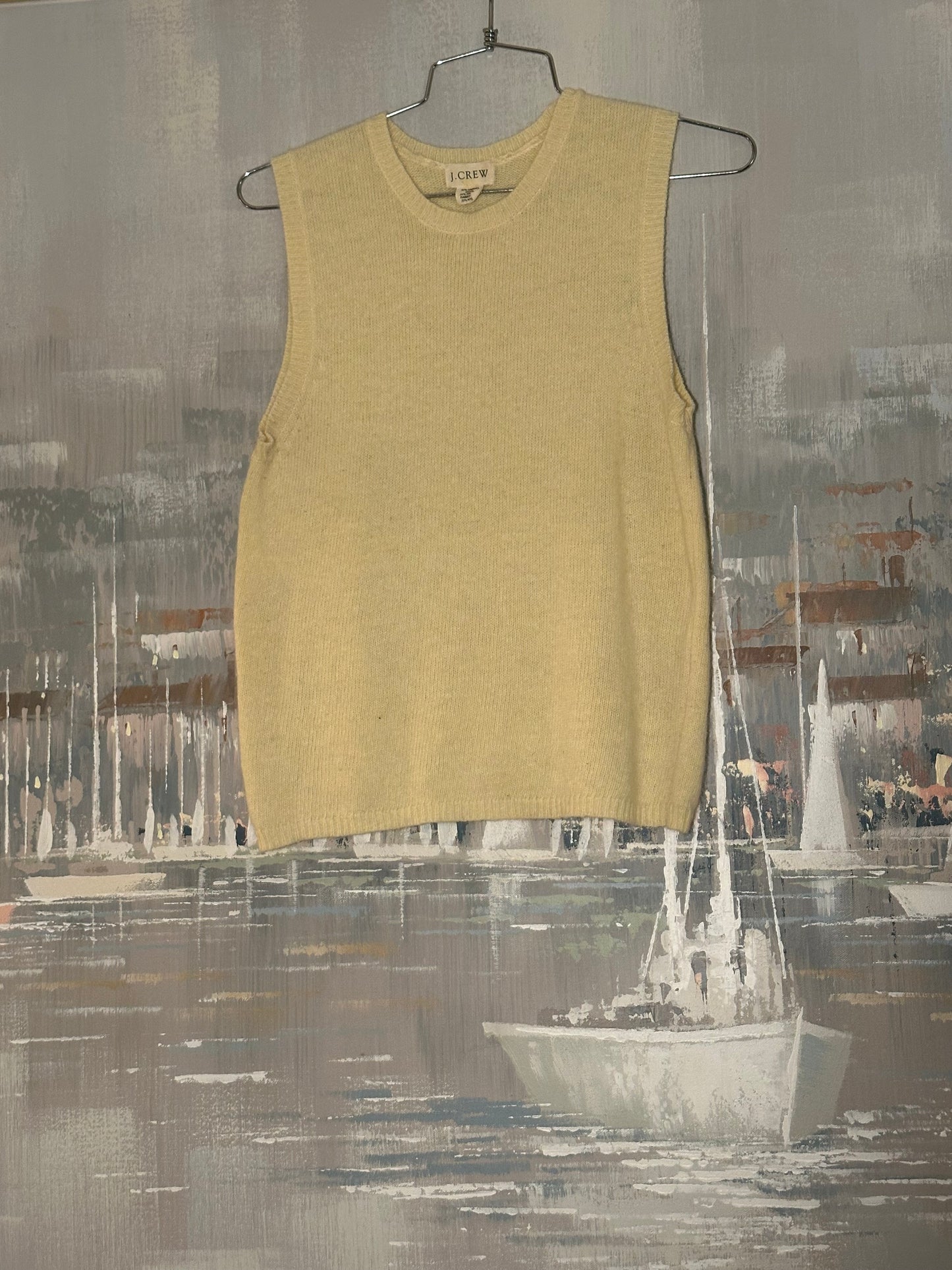 90s Yellow Rabbit Hair and Wool J Crew Sweater Vest