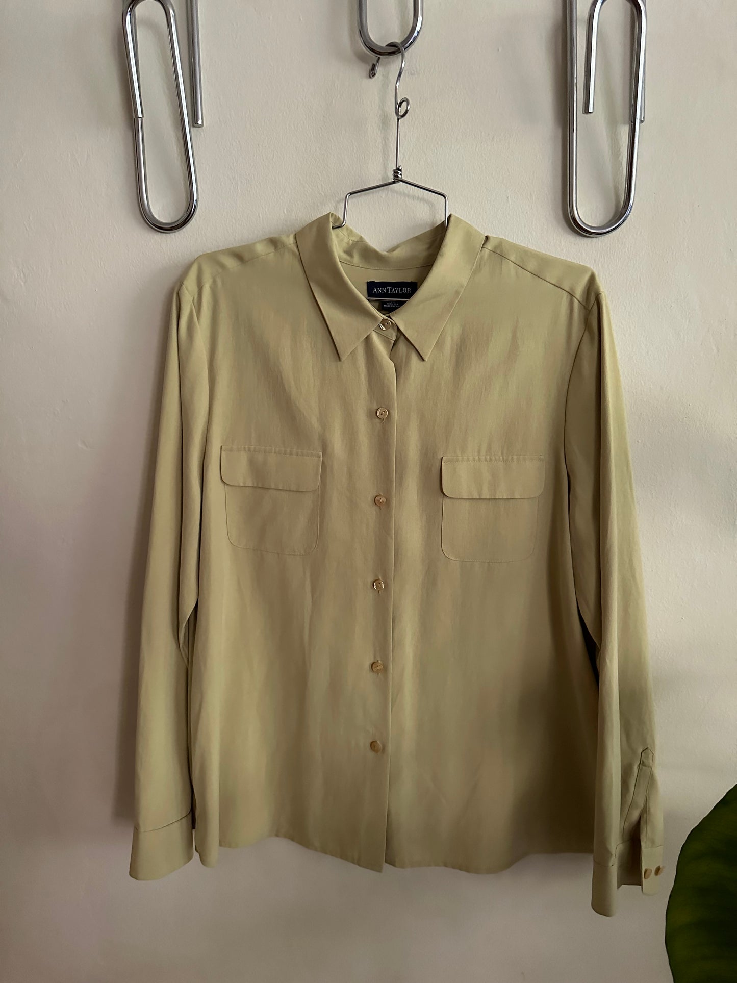 Green Silk Ann Taylor Shirt