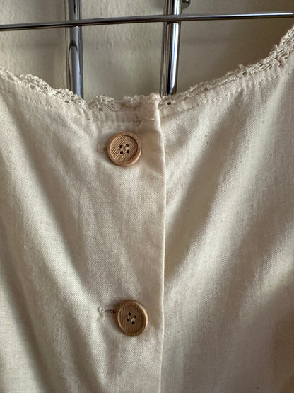 70s White Apron Dress