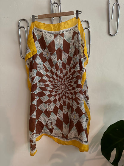 50s Scarf: Checkered Dogs